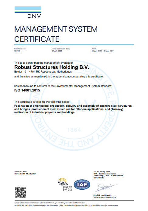 Management systeem certificate robust structures