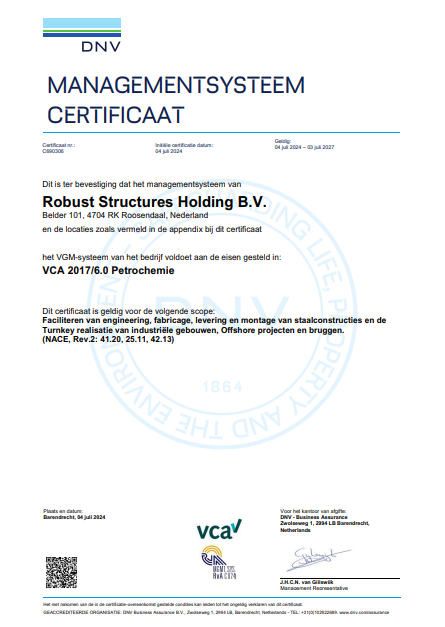 managementsystem certificaat robust structures.