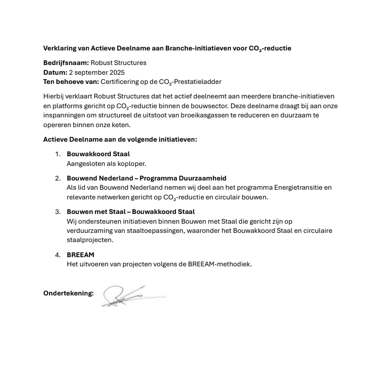 certificaat robust structures.